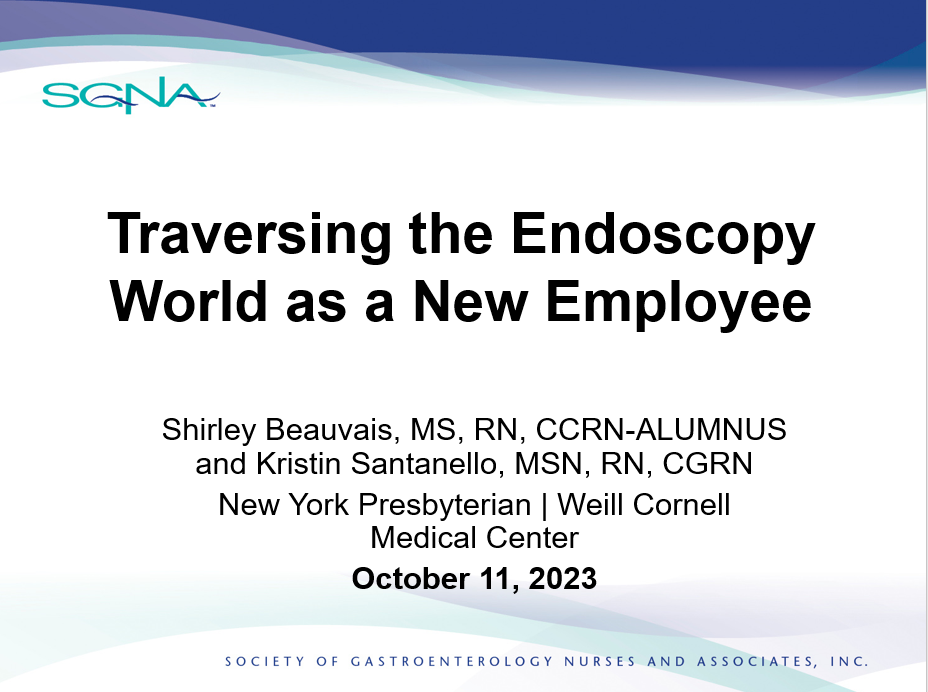 Traversing the Endoscopy World as a New Employee Recorded Webinar